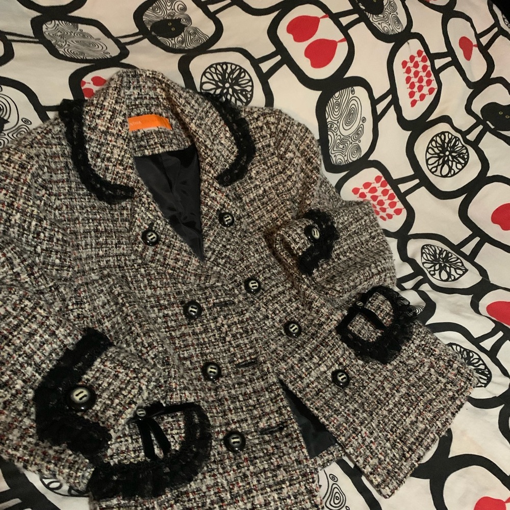 Cynthia Steffe Tweed Multicolor Blazer & Skirt Set - Picture 4 of 14